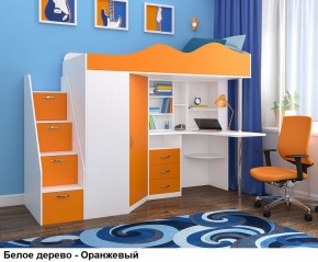 Кровать-чердак Пионер 1 (800*1900) Белое дерево, Анкор темный, Венге в Камышлове - kamyshlov.mebel24.online | фото 6