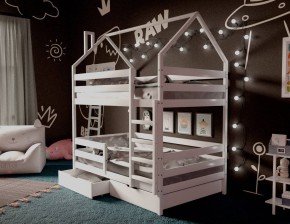 Кровать-домик двухъярусная 80*160 Белый в Камышлове - kamyshlov.mebel24.online | фото