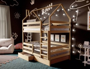 Кровать-домик двухъярусная 80*160 без покраски в Камышлове - kamyshlov.mebel24.online | фото