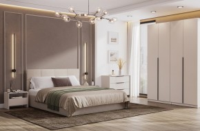 Кровать двойная №4 с основанием (Бежевый) в Камышлове - kamyshlov.mebel24.online | фото 3