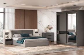 Кровать двойная №4 с основанием (Серый) в Камышлове - kamyshlov.mebel24.online | фото 3