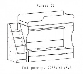 КАПРИЗ-22 Кровать двухъярусная 800 настил ЛДСП в Камышлове - kamyshlov.mebel24.online | фото 2