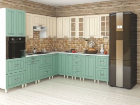 Кухня модульная Луксор бирюза-кремовый в Камышлове - kamyshlov.mebel24.online | фото 2