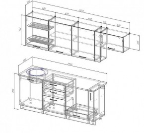 Кухонный гарнитур Антрацит 2550 (Стол. 38мм) в Камышлове - kamyshlov.mebel24.online | фото 3