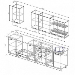 Кухонный гарнитур Антрацит 2800 (Стол. 38мм) в Камышлове - kamyshlov.mebel24.online | фото 3