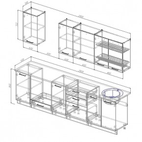 Кухонный гарнитур Дели 2800 (Стол. 38мм) в Камышлове - kamyshlov.mebel24.online | фото 2