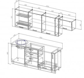 Кухонный гарнитур Лофт 2550 (Стол. 38мм) в Камышлове - kamyshlov.mebel24.online | фото 2