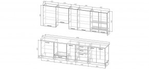 Кухонный гарнитур Меренга 3000 h950 (Стол. 26мм) в Камышлове - kamyshlov.mebel24.online | фото 2