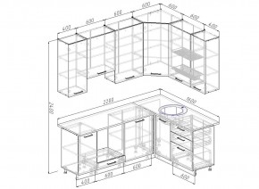 Кухонный гарнитур угловой Демо 2200х1600 (Стол. 38мм) в Камышлове - kamyshlov.mebel24.online | фото 2