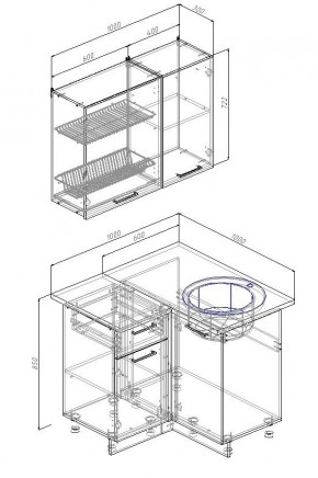 Кухонный гарнитур угловой Лада 1000х1000 (Стол. 38мм) в Камышлове - kamyshlov.mebel24.online | фото 2