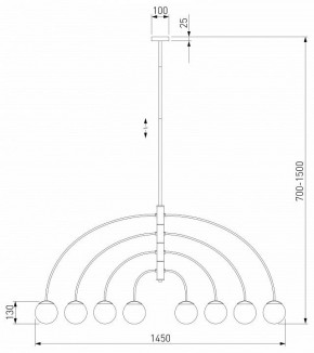 Люстра на штанге Eurosvet Cenacolo 30179/8 черный в Камышлове - kamyshlov.mebel24.online | фото 2