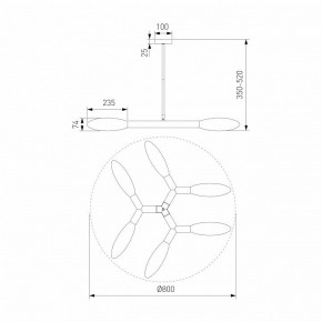 Люстра на штанге Eurosvet Covalent 30180/6 черный в Камышлове - kamyshlov.mebel24.online | фото 3