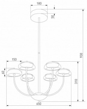 Люстра на штанге Eurosvet Fungo 50388 LED черный в Камышлове - kamyshlov.mebel24.online | фото 4