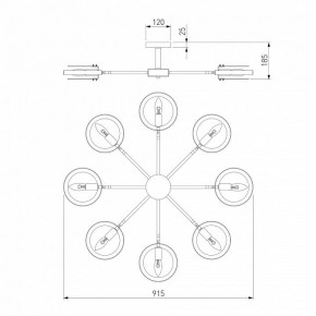 Люстра на штанге Eurosvet Gallo 70121/8 черный в Камышлове - kamyshlov.mebel24.online | фото 3