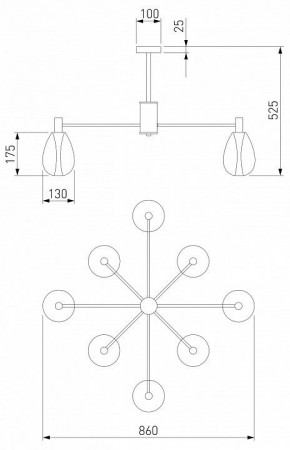Люстра на штанге Eurosvet Magma 60175/8 латунь в Камышлове - kamyshlov.mebel24.online | фото 3