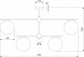 Люстра на штанге Eurosvet Marbella 60147/6 черный в Камышлове - kamyshlov.mebel24.online | фото 3