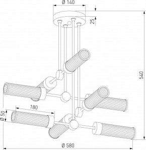 Люстра на штанге Eurosvet Oriens 60166/8 латунь в Камышлове - kamyshlov.mebel24.online | фото 3