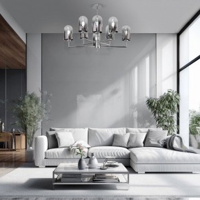 Люстра на штанге Eurosvet Pluto 60156/8 хром в Камышлове - kamyshlov.mebel24.online | фото 3