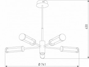 Люстра на штанге Eurosvet Stark 50386/5 LED латунь в Камышлове - kamyshlov.mebel24.online | фото 6