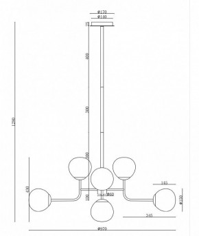 Люстра на штанге Maytoni Erich MOD221-PL-08-G в Камышлове - kamyshlov.mebel24.online | фото 6