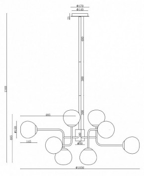 Люстра на штанге Maytoni Erich MOD221-PL-12-N в Камышлове - kamyshlov.mebel24.online | фото 3