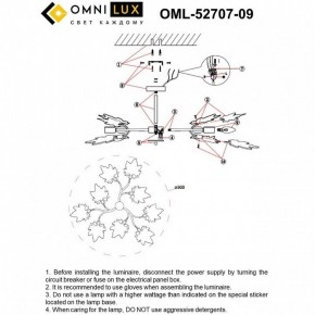 Люстра на штанге Omnilux Vitereta OML-52707-09 в Камышлове - kamyshlov.mebel24.online | фото 8