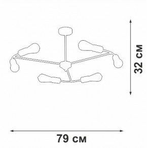 Люстра на штанге Vitaluce V3025 V3025-1/6PL в Камышлове - kamyshlov.mebel24.online | фото 2