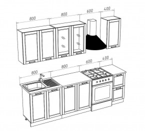 МИЛАНО Кухонный гарнитур 2,0 м Компоновка №1 (Орех) в Камышлове - kamyshlov.mebel24.online | фото 3