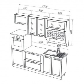 МИЛАНО Кухонный гарнитур 2,2 м Компоновка №3 (Орех) в Камышлове - kamyshlov.mebel24.online | фото 2