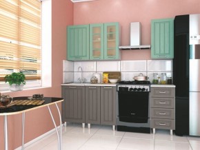 Модульная кухня Луксор серый-бирюза в Камышлове - kamyshlov.mebel24.online | фото 1