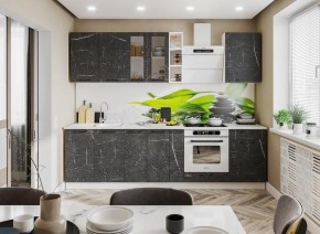Модульная кухня Марбл мрамор дарк в Камышлове - kamyshlov.mebel24.online | фото 1