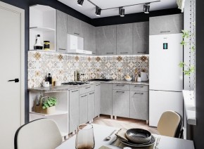 Модульная кухня Марбл мрамор лайт в Камышлове - kamyshlov.mebel24.online | фото 1