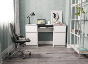 МОРИ МС-2 Стол 6 ящиков (белый) в Камышлове - kamyshlov.mebel24.online | фото