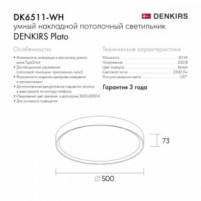Накладной светильник Denkirs PLATO DK6511-WH/1 в Камышлове - kamyshlov.mebel24.online | фото 10