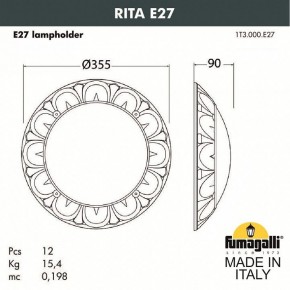 Накладной светильник Fumagalli Rita 1T3.000.000.AYE27 в Камышлове - kamyshlov.mebel24.online | фото 2