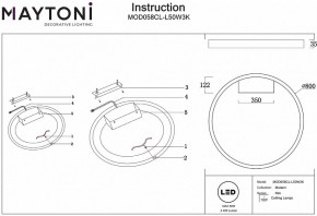 Накладной светильник Maytoni Rim MOD058CL-L50W3K в Камышлове - kamyshlov.mebel24.online | фото 5