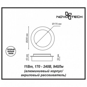 Накладной светильник Novotech Smena 357857 в Камышлове - kamyshlov.mebel24.online | фото 4