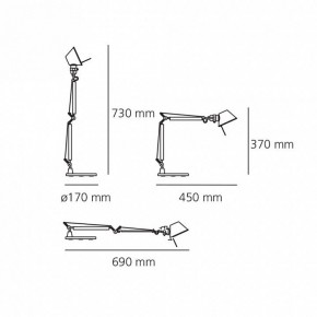 Настольная лампа офисная Artemide  0011860A в Камышлове - kamyshlov.mebel24.online | фото