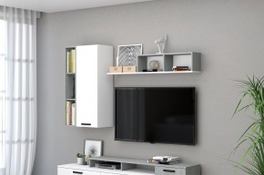 Навесные модули Эльза (Бетонный Камень/Белый) в Камышлове - kamyshlov.mebel24.online | фото 1