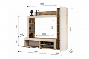 НИКОЛЬ Гостиная (Дуб крафт серый/софт айвори) в Камышлове - kamyshlov.mebel24.online | фото 2
