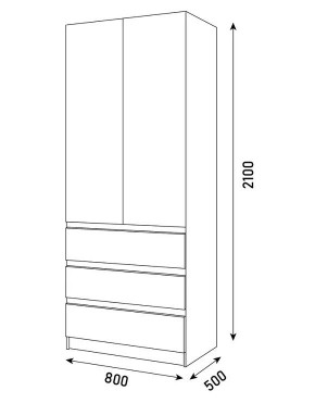 ПАРУС Шкаф 2-х ств. 800 в Камышлове - kamyshlov.mebel24.online | фото 3