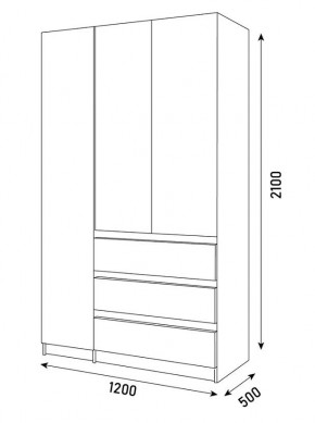 ПАРУС Шкаф 3-х ств. 1200 в Камышлове - kamyshlov.mebel24.online | фото 3