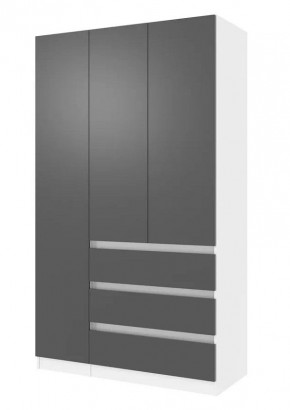 ПАРУС Шкаф 3х- ств. 1200 (белый/графит) в Камышлове - kamyshlov.mebel24.online | фото