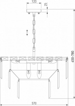 Подвесная люстра Eurosvet Elegante 10130/8 золото/прозрачный хрусталь Strotskis в Камышлове - kamyshlov.mebel24.online | фото 4