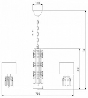 Подвесная люстра Eurosvet Zaffiro 10099/8 хром/прозрачный хрусталь Strotskis (новый абажур) в Камышлове - kamyshlov.mebel24.online | фото 5
