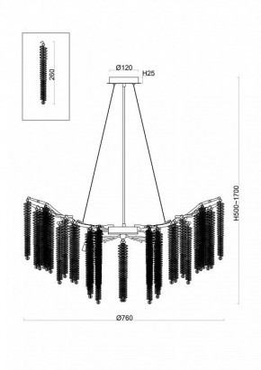 Подвесная люстра Freya Mineral FR1010PL-10G в Камышлове - kamyshlov.mebel24.online | фото 2