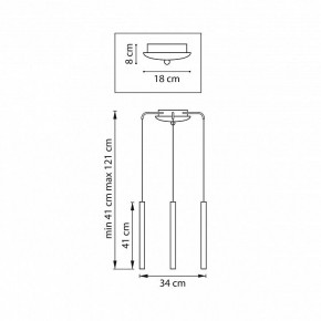 Подвесная люстра Lightstar Tubo L3T747233 в Камышлове - kamyshlov.mebel24.online | фото 3