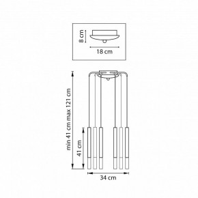 Подвесная люстра Lightstar Tubo L8T747133 в Камышлове - kamyshlov.mebel24.online | фото 3