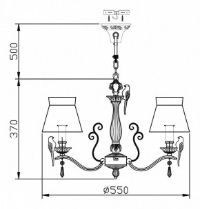 Подвесная люстра Maytoni Bird ARM013-03-W в Камышлове - kamyshlov.mebel24.online | фото 6