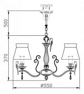 Подвесная люстра Maytoni Bird ARM013-05-W в Камышлове - kamyshlov.mebel24.online | фото 3